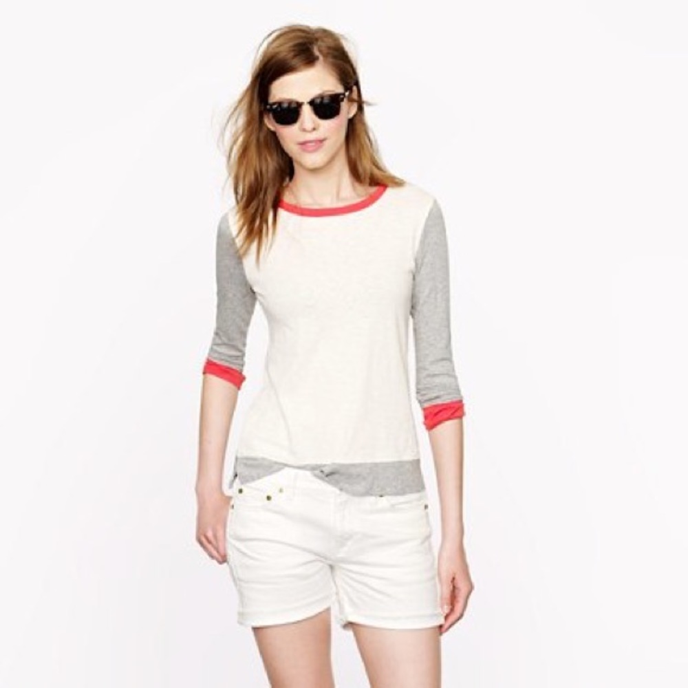 J. Crew Painter Tee in Red color block small